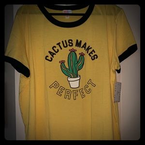 Lularoe  Liv cactus yellow T-shirt *New* 3XL